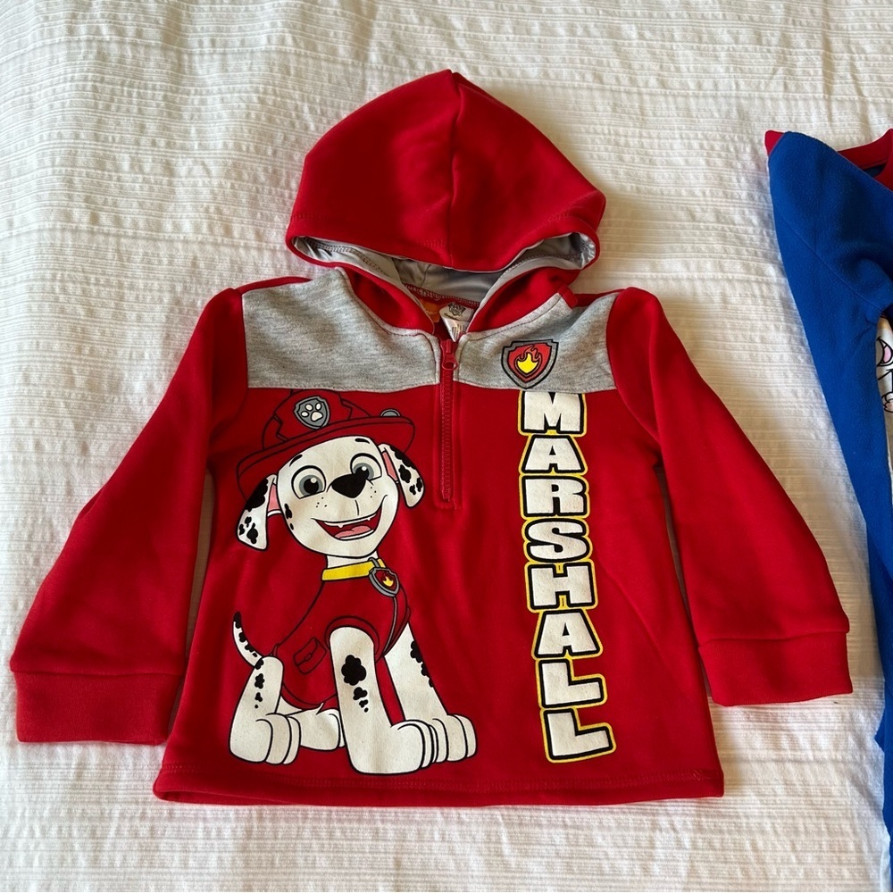 2/$30 Nickelodeon Paw Patrol Hoodie Pajama and Shirt Set - Red, Blue, Gray - Picture 3 of 11